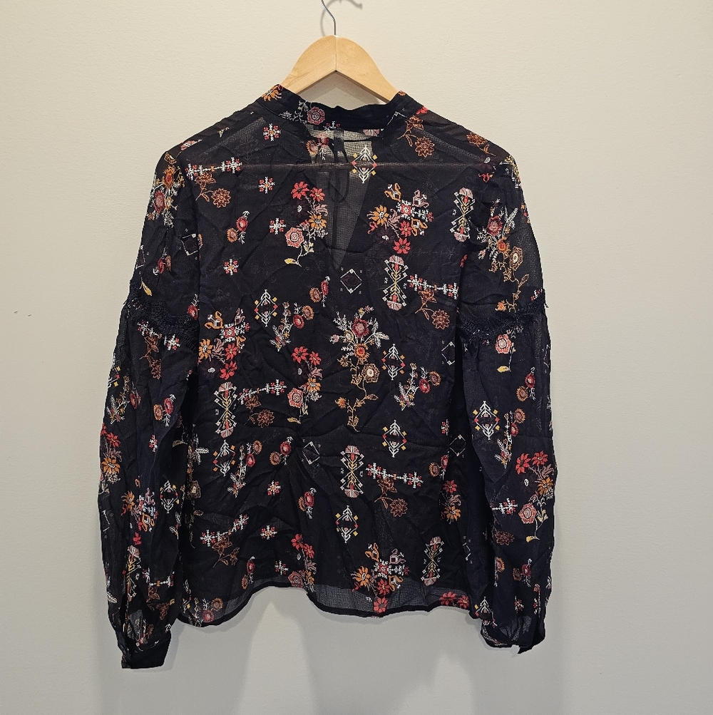 Derek Lam 10 Crosby Silk Floral Blouse Size 6 - Picture 6 of 8